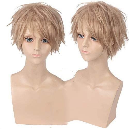 Wig Anime Cosplay Küssen Sie ihn Nicht Mich Yusuke Igarashi Nozomu Nanashima Hayato Shinomiya Asuma Mutsumi Cosplay Perücken Männer kurzes gelbes Haarteil von HOWGARI