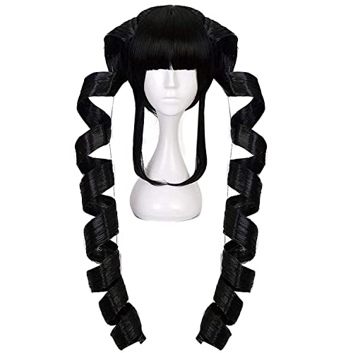 Wig Anime Cosplay Mioda Ibuki Perücke Cosplay Anime Perücke for Danganronpa Cosplay Perücke for Frauen lang schwarz mit kostenloser Perückenkappe von HOWGARI