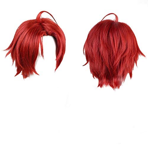 Wig Anime Cosplay Momoe Sawaki Wonder Egg Priority Cosplay Perücke kurz rot geschichtet mittig Scheitel Haar for Männer Halloween von HOWGARI