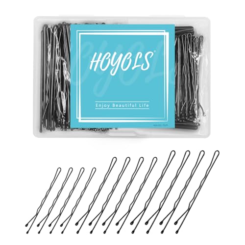 HOYOLS Haarklammern für Damen, 150 Stück in 3 Größen (5/6/7cm) für Hochsteckfrisuren, Dutt & Styling–Haarschmuck für dickes & dünnes Haar (Schwarz) von HOYOLS