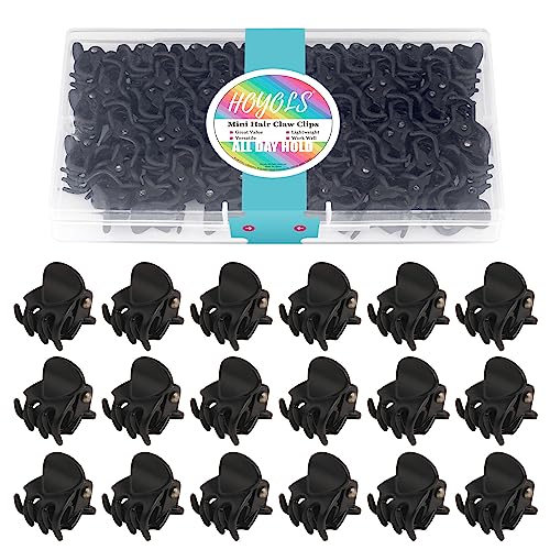 Hoyols 1/2 Zoll Tiny Hair Clips Mattschwarz, Kleine Clamp Claw Clips Kein Rutsch Keine Falte Starke Griff für Frauen M?dchen M?nner Feine Medium Dicke Haar Styling Zubeh?r 48 Pcs von HOYOLS