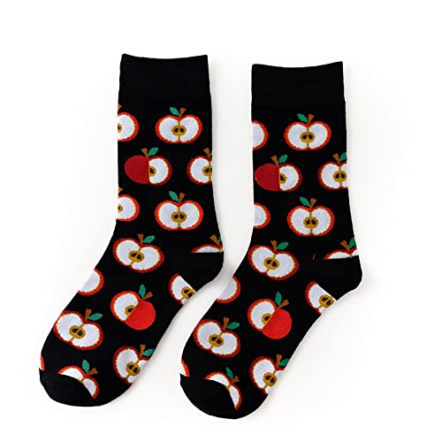 Universal-Socken aus Baumwolle, mittelgroß, für Paare, 3 Paar, neues Dessert, modisch, Herbst und Winter, Apfel, M-XXL Universal-Socken aus Baumwolle, mittelgroß, für Paare, 3 Paar, neues Dessert, modisch, Herbst und Winter, Apfel, M-XXL von YOXTGBZE