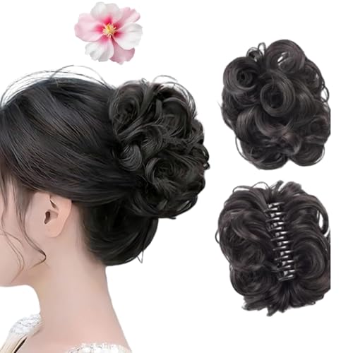 Lockiger Wellen-Dutt-Haarteil mit Clip für Damen – Voluminöse synthetische Haarverlängerung mit verstellbarem Clip – Natürlich wirkender Dutt für schnelles Styling Lockiger Wellen-Dutt-Haarteil mit Clip für Damen – Voluminöse synthetische Haarverlängerung mit verstellbarem Clip – Natürlich wirkender Dutt für schnelles Styling von HPFVHRDCE