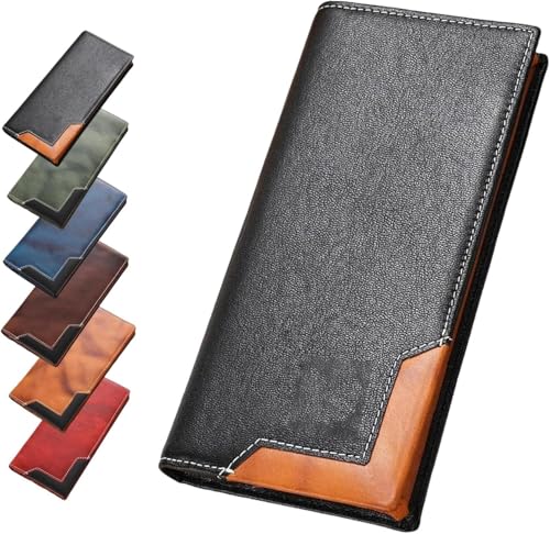 Titel: Herren Leder Bifold Geldbörse, Vintage Rindsleder Western Karte Halter, Große Kapazität Echtes Leder Wallet für den täglichen Gebrauch Titel: Herren Leder Bifold Geldbörse, Vintage Rindsleder Western Karte Halter, Große Kapazität Echtes Leder Wallet für den täglichen Gebrauch von HPFVHRDCE