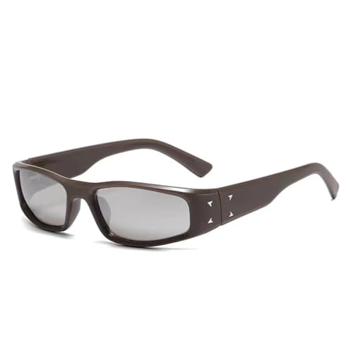 HPIRME Brille Herren Rechteckige Form Frau Outdoor (Kaffee Silber) von HPIRME