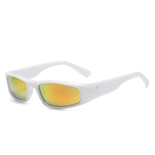 HPIRME Brille Herren Rechteckige Form Frau Outdoor (Weiß Gelb Orange) von HPIRME