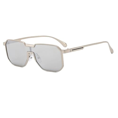 HPIRME Brillenfassungen UV400 Modische Rahmen Farbverlauf Damen Vintage Brille für Herren (Silber-Silber) von HPIRME