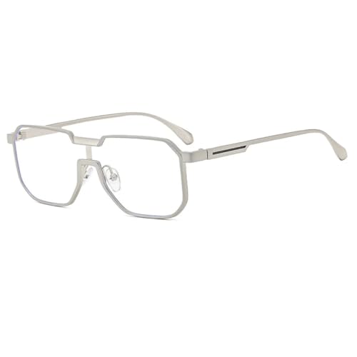 HPIRME Brillenfassungen UV400 Modische Rahmen Farbverlauf Damen Vintage Brille für Männer (Silber) von HPIRME