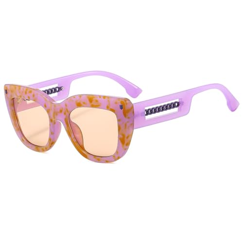 HPIRME Cat Eye Damen Sonnenbrille Vintage Shades Damen Sonnenbrille UV400, LILA, Einheitsgröße von HPIRME