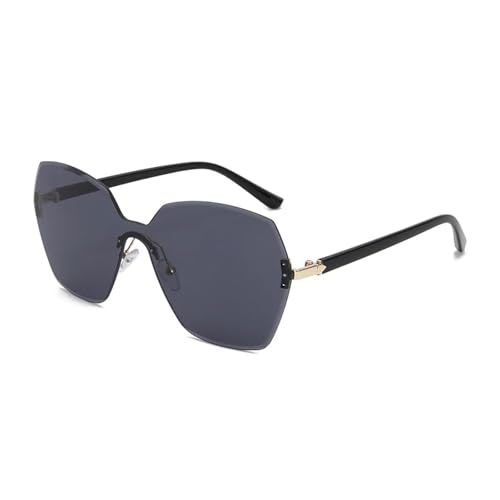 HPIRME Damen Brille Farbverlauf Rahmenlos Retro Mode Damen Einteiler UV400 (BLS8801-C1) von HPIRME