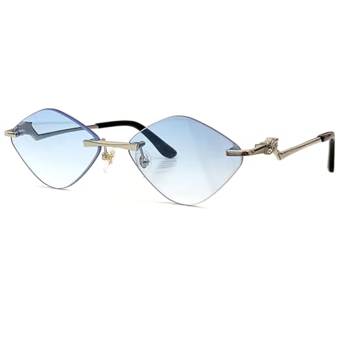 HPIRME Damen-Sonnenbrille, unregelmäßig, Vintage, kleiner Rahmen, Raute, Damen-Sonnenbrille, Retro-Legierung, Brillen, 1, Einheitsgröße von HPIRME