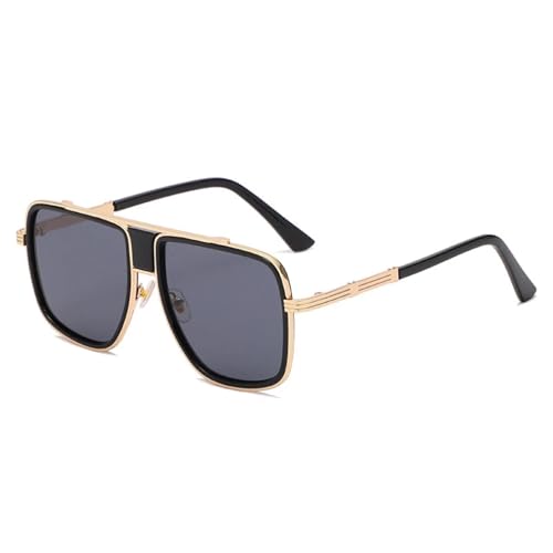 HPIRME Flat Top Mesh Seitenschutzbrille Herren Mode Metall Damen Luxus Retro (C1) von HPIRME