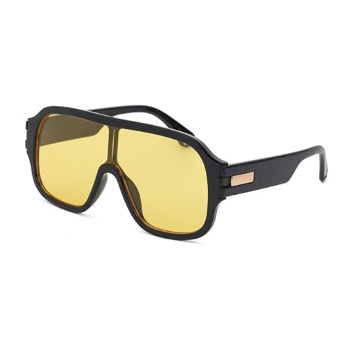 HPIRME Herren-Sonnenbrille Sport Wrap Around One Piece Lens Retro, Gelb, Einheitsgröße von HPIRME