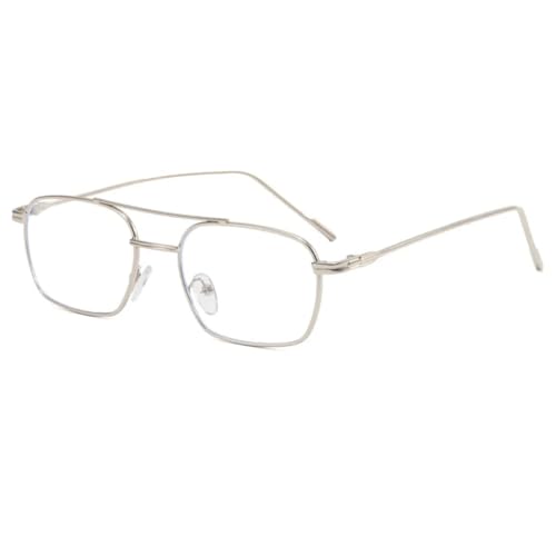 HPIRME Modestil Herrenbrille Form Doppelbrücke Weiblich (Silber) von HPIRME