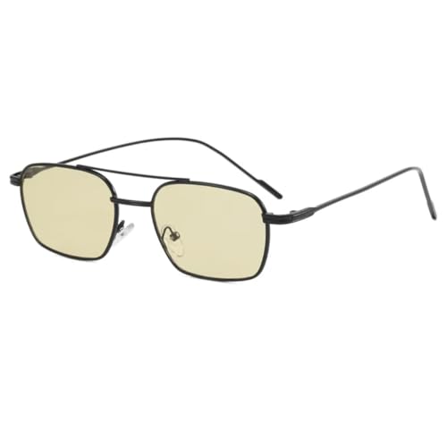HPIRME Modestil Herrenbrille Form Doppelsteg weiblich (Schwarz Gelb) von HPIRME