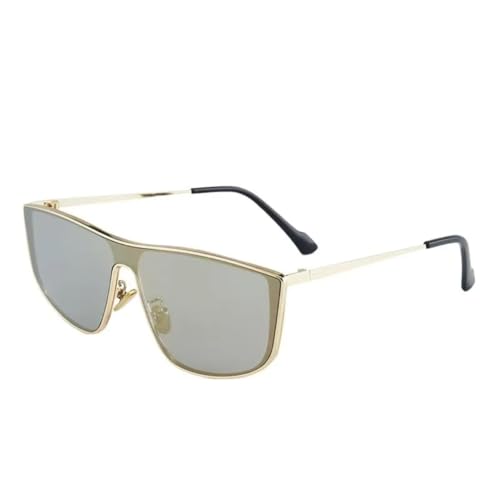 HPIRME Modische Brille für Damen, Punk, UV-Schutz, Damen und Herren (Golden, Grau, Golden) von HPIRME