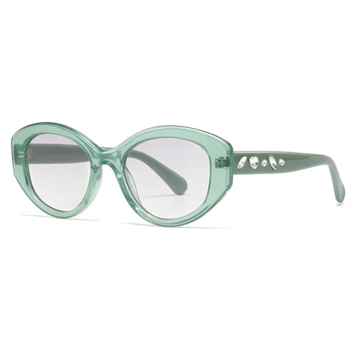 HPIRME Ovale, schmale Brille mit Intarsien für Damen (grün) von HPIRME
