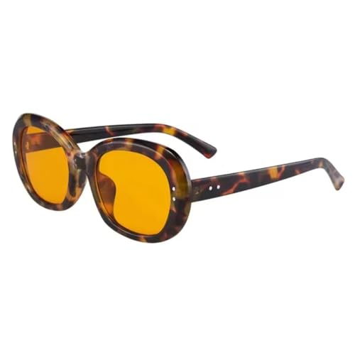 HPIRME Ovale Form Polarisierte Brille Damen Stil Herren Damen (Leopard Tea Polarize) von HPIRME