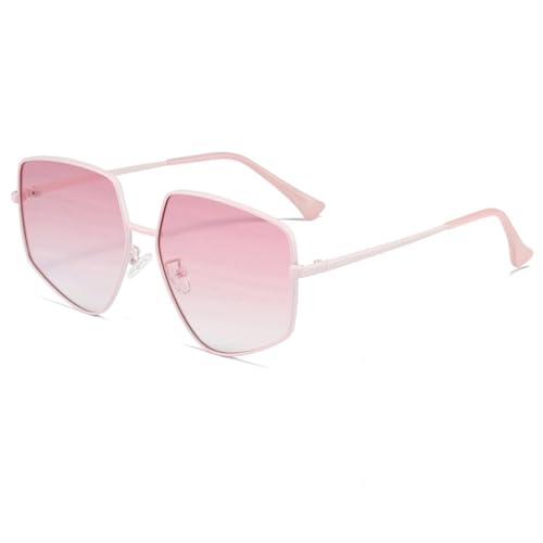 HPIRME Polarisierte Brille für Damen, Verlaufsgläser, UV400, Metall (Hellrosa/Weiß) von HPIRME