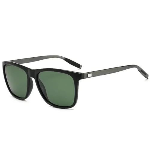 HPIRME Polarisiertes UV400 Herren Dazzle Color Driver Retro Light Flexibles Glas (Gun-Green) von HPIRME