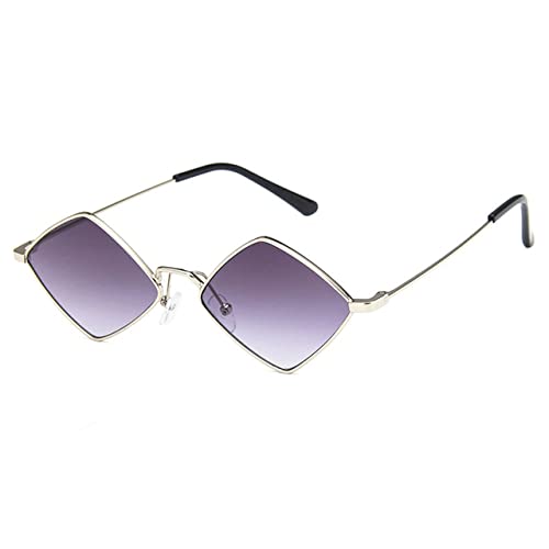 HPIRME Retro-Legierungs-Sonnenbrille, kleine Rhombus-Sonnenbrille, Damen-Sonnenbrille, Metallrahmen, Ozeanfarbe, Spiegel, Retro-Schwarz, C7-Farbton, Einheitsgröße von HPIRME