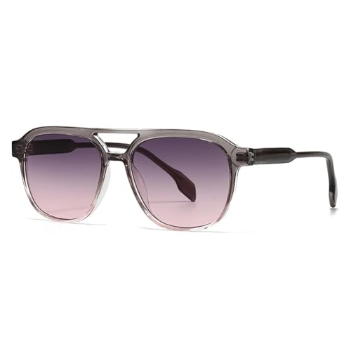 HPIRME Retro-Sonnenbrille mit quadratischem Rahmen und Acryleinsatz, Autofahrer-Sonnenbrille, großer Rahmen für Herren (braun) von HPIRME