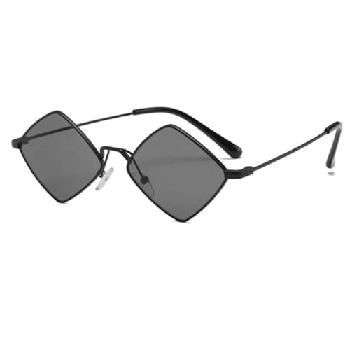 HPIRME Sonnenbrille mit kleinem Rahmen für Damen, prismatisch, quadratische Retro-Sonnenbrille für Damen, Kunststoff, SchwarzGrau, Einheitsgröße von HPIRME