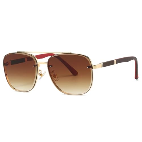 HPIRME Spring Foot Autofahrerbrille mit Metallrahmen (Gold GRADIENT TEA) von HPIRME
