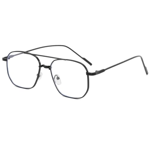 HPIRME Stil Brille Damen Form Doppelsteg Mann Frauen (Schwarz) von HPIRME