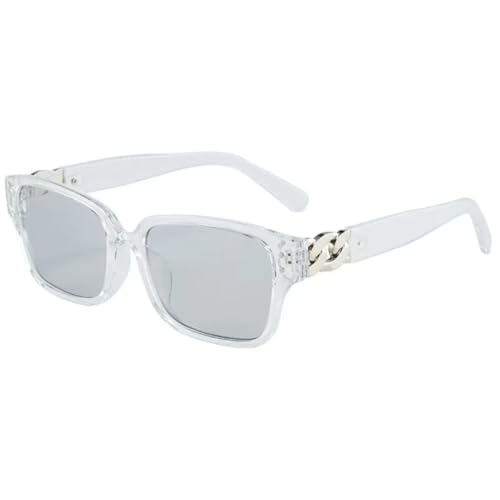 HPIRME Stil Brille Damen Form UV-Schutz Mann Stil Damen (Transparent Silber) von HPIRME