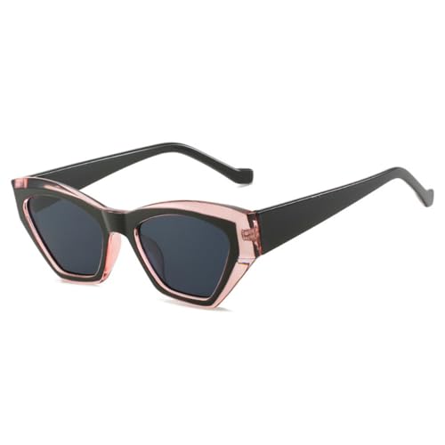 HPIRME Vintage Cat-Eye-Sonnenbrille für Damen, quadratische Sonnenbrille, weiblich, Retro-Sonnenbrille, UV400, C3BlackPink, Schwarz, Einheitsgröße von HPIRME