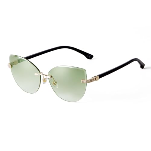 HPIRME Vintage Randlose Brille Damen Rahmenlos Gradient Cut Lens Shade Eyewear Trendy Übergroße Herren (4) von HPIRME