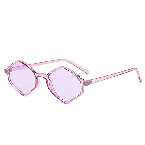 Polygon Square Damen Sonnenbrille Retro Blau Pink Shades UV400 Herren Sonnenbrille, Lila, Einheitsgröße von HPIRME