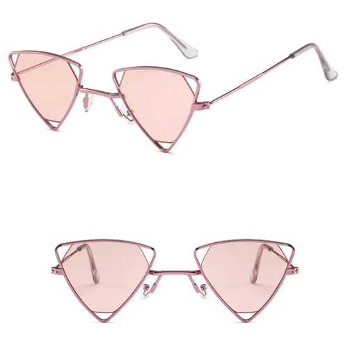 Punk-Sonnenbrille für Damen, Vintage-Brille, durchbrochener Metallrahmen, Sonnenbrille für Herren, Pink, Einheitsgröße von HPIRME