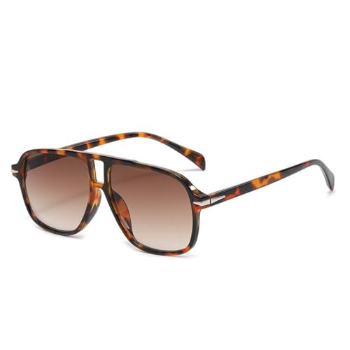 HPIRME Quadratische Damen-Sonnenbrille, übergroß, für Herren, UV400, C2 Hawksbill Brown, Einheitsgröße von HPIRME