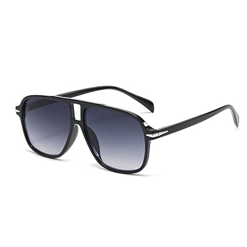 Quadratische Damen-Sonnenbrille für Herren, übergroße Sonnenbrille, Damenbrille, C1 schwarz grau, Einheitsgröße von HPIRME