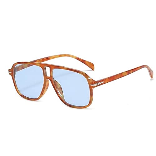 Quadratische Damen-Sonnenbrille für Herren, übergroße Sonnenbrille, Damenbrille, C4 Hawksbill Blue, Einheitsgröße von HPIRME