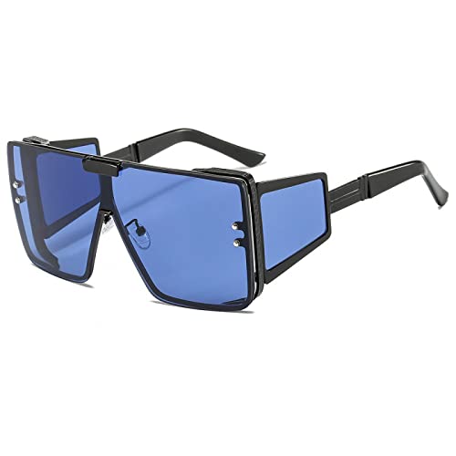 Quadratische übergroße Sonnenbrille mit einem Glas für Herren, Retro, Damen, UV400, Vintage-Sonnenbrille mit Farbverlauf, 4, Einheitsgröße von HPIRME