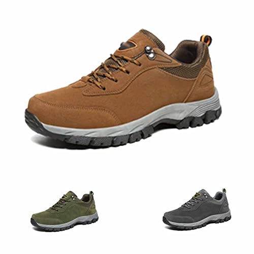 HPKJGKO Atmungsaktive Outdoor-Wanderschuhe mit guter Fußgewölbeunterstützung für Herren, rutschfeste, Bequeme Outdoor-Schuhe, orthopädische Schuhe für Herren (Braun,42) von HPKJGKO