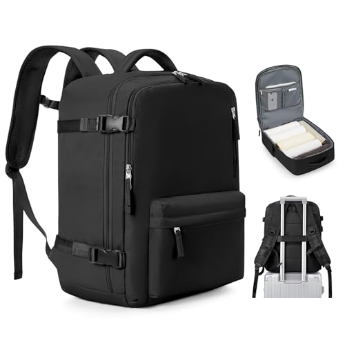 Easyjet Handgepäck Rucksack 45x36x20 Handkabinengepäck Reiserucksack Unter Dem Sitz Handgepäck Rucksack Flugzeug Reisetasche Weekendertasche Wanderrucksack Lässiger Tagesrucksack,Z1-Schwarz von HPLQQ