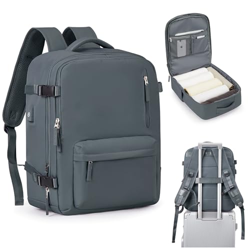 Easyjet Handgepäck Rucksack 45x36x20 Handkabinengepäck Reiserucksack Unter Dem Sitz Handgepäck Rucksack Flugzeug Reisetasche Weekendertasche Wanderrucksack Lässiger Tagesrucksack,Z7-Grau-Blau von HPLQQ