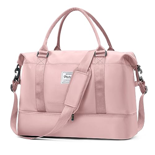 HPLQQ Groß Weekender Reisetasche Damen Sporttasche Handgepäck Tasche Kliniktasche Travel Duffle Bag Schwimmtasche Trainingstasche mit Schuhfach für Flugzeug Reisen 50L,H3-Rosa HPLQQ Groß Weekender Reisetasche Damen Sporttasche Handgepäck Tasche Kliniktasche Travel Duffle Bag Schwimmtasche Trainingstasche mit Schuhfach für Flugzeug Reisen 50L,H3-Rosa von HPLQQ