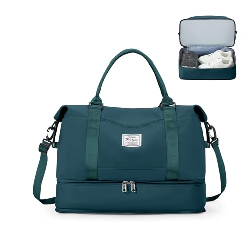 HPLQQ Weekender Reisetasche Damen Sporttasche 40x20x25 Ryanair Handgepäck Tasche Kliniktasche Travel Duffle Bag Schwimmtasche Trainingstasche mit Schuhfach für Flugzeug Reisen,C4-Pfauenblau HPLQQ Weekender Reisetasche Damen Sporttasche 40x20x25 Ryanair Handgepäck Tasche Kliniktasche Travel Duffle Bag Schwimmtasche Trainingstasche mit Schuhfach für Flugzeug Reisen,C4-Pfauenblau von HPLQQ