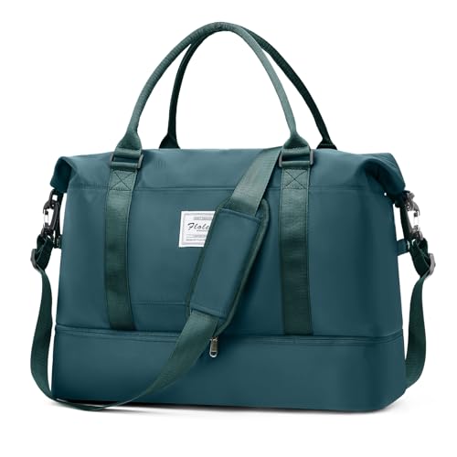 HPLQQ Weekender Reisetasche Damen Sporttasche 45x36x20 Easyjet Handgepäck Tasche Kliniktasche Travel Duffle Bag Schwimmtasche Trainingstasche mit Schuhfach für Flugzeug Reisen,B4-Pfauenblau HPLQQ Weekender Reisetasche Damen Sporttasche 45x36x20 Easyjet Handgepäck Tasche Kliniktasche Travel Duffle Bag Schwimmtasche Trainingstasche mit Schuhfach für Flugzeug Reisen,B4-Pfauenblau von HPLQQ