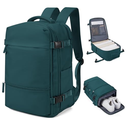 Handgepäck Rucksack 40x20x25 für Ryanair Klein Reiserucksack Wasserdichter 40x30x20 Unter Dem Sitz Rucksack Flugzeuge Reisetasche Weekendertasche Wanderrucksack Lässiger Tagesrucksack,B3-Pfauenblau von HPLQQ