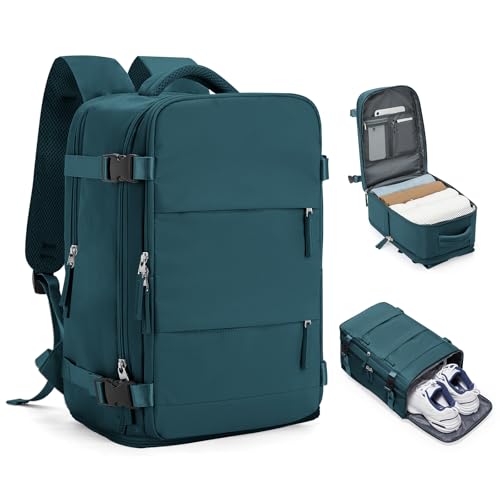Handgepäck Rucksack 40x20x25 für Ryanair Klein Reiserucksack Wasserdichter 40x30x20 Unter Dem Sitz Rucksack Flugzeuge Reisetasche Weekendertasche Wanderrucksack Lässiger Tagesrucksack,A5-Pfauenblau von HPLQQ