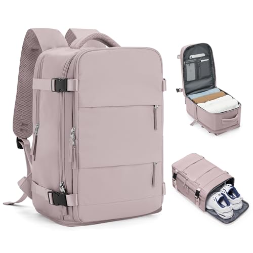Handgepäck Rucksack 40x20x25 für Ryanair Klein Reiserucksack Wasserdichter 40x30x20 Unter Dem Sitz Rucksack Flugzeuge Reisetasche Weekendertasche Wanderrucksack Lässiger Tagesrucksack,A6-Staubrosa von HPLQQ