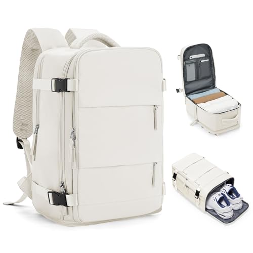 Handgepäck Rucksack 40x20x25 für Ryanair Klein Reiserucksack Wasserdichter 40x30x20 Unter Dem Sitz Rucksack Flugzeuge Reisetasche Weekendertasche Wanderrucksack Lässiger Tagesrucksack,A7-Beige von HPLQQ