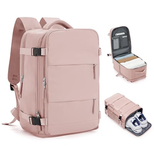Handgepäck Rucksack 40x20x25 für Ryanair Klein Reiserucksack Wasserdichter 40x30x20 Unter Dem Sitz Rucksack Flugzeuge Reisetasche Weekendertasche Wanderrucksack Lässiger Tagesrucksack,A9-Rosa von HPLQQ