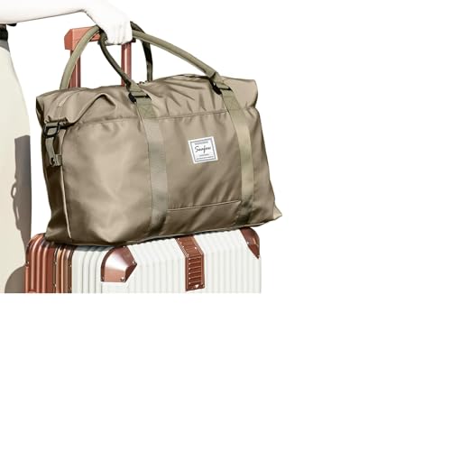 Reisetasche Damen Sporttasche Easyjet Handgepäck 45x36x20 Tasche Weekender Bag Schwimmtasche Wasserdicht Travel Duffle Bag Trainingstasche Fitnesstasche Frauen für Reise Gym,B6-Khaki Groß von HPLQQ